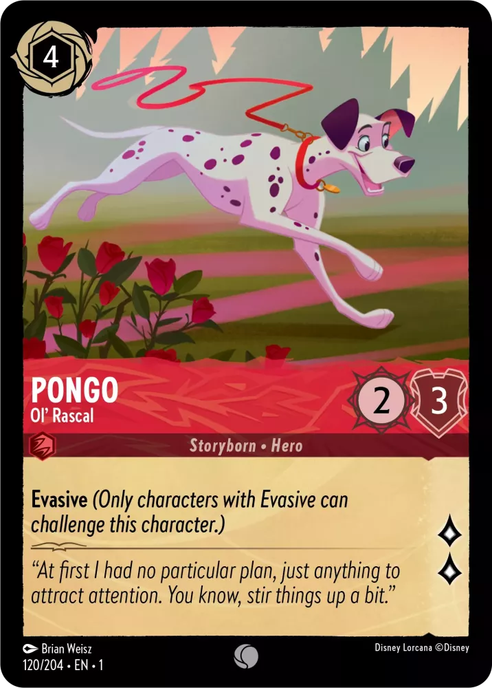Disney Lorcana - 1TFC - 120 - Pongo - Ol' Rascal - Singles - The First Chapter