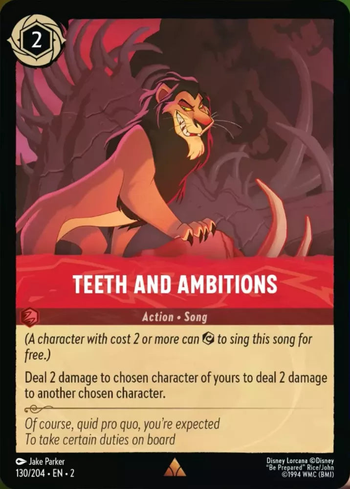 Disney Lorcana - 2ROF - 130 - Teeth and Ambitions - Singles - Rise of the Floodborn