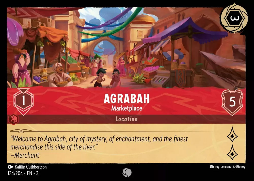 Disney Lorcana - 3INK - 134 - Agrabah - Marketplace - Foil - Singles - Into the Inklands