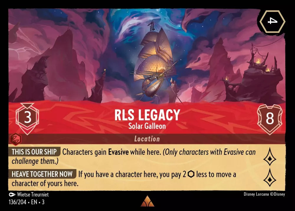 Disney Lorcana - 3INK - 136 - RLS Legacy - Solar Galleon - Singles - Into the Inklands