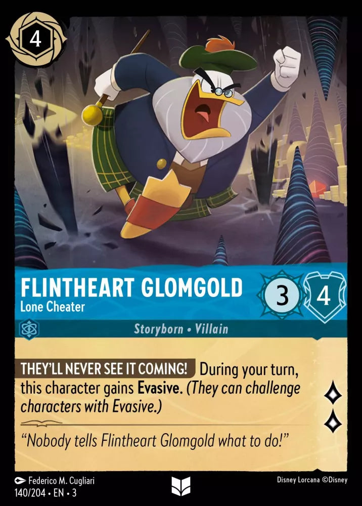 Disney Lorcana - 3INK - 140 - Flintheart Glomgold - Lone Cheater - Foil - Singles - Into the Inklands