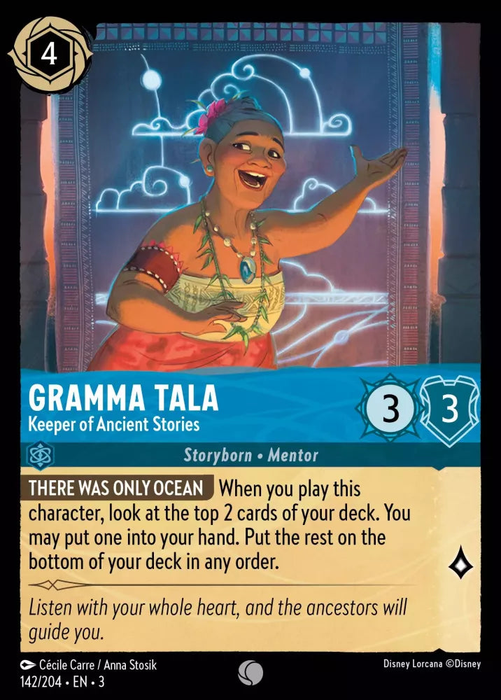 Disney Lorcana - 3INK - 142 - Gramma Tala - Keeper of Ancient Stories - Foil - Singles - Into the Inklands