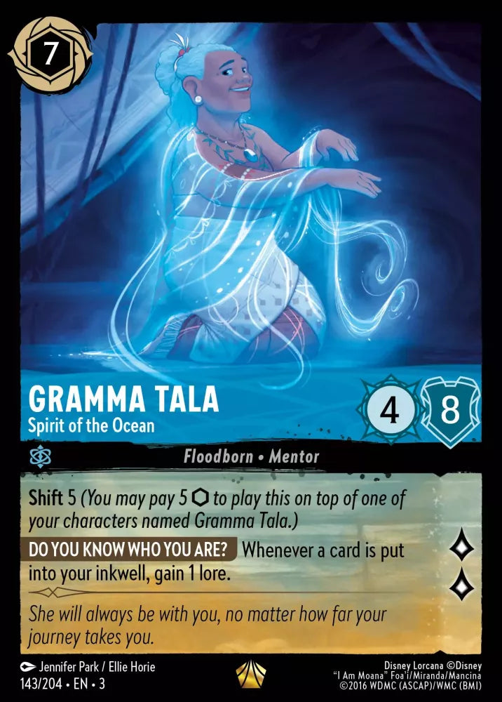 Disney Lorcana - 3INK - 143 - Gramma Tala - Spirit of the Ocean - Singles - Into the Inklands