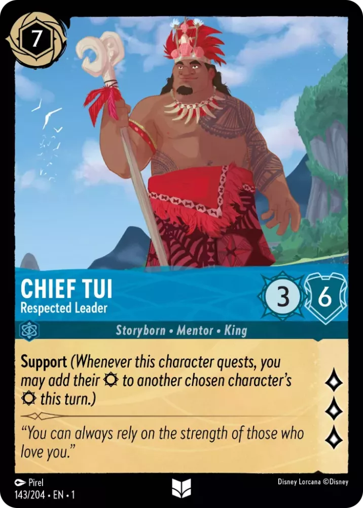 Disney Lorcana - 1TFC - 143 - Chief Tui - Respected Leader - Singles - The First Chapter