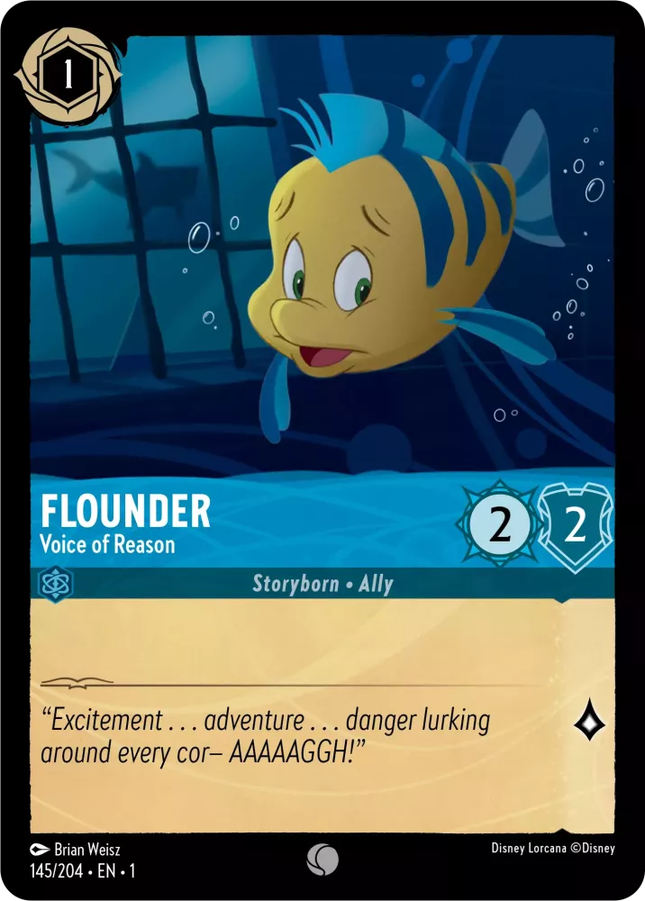 Disney Lorcana - 1TFC - 145 - Flounder - Voice of Reason - Singles - The First Chapter