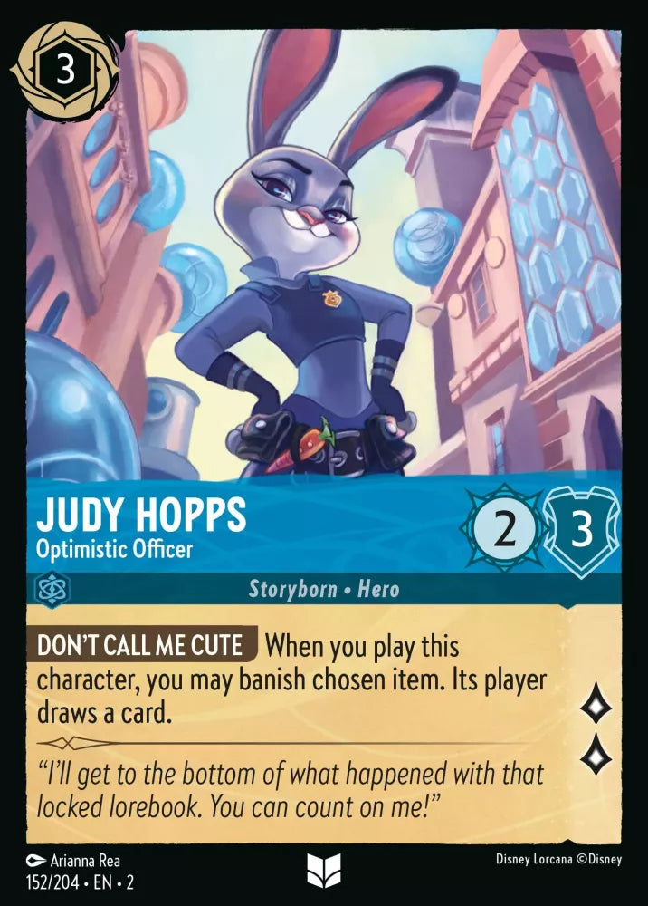 Disney Lorcana - 2ROF - 152 - Judy Hopps - Optimistic Officer - Singles - Rise of the Floodborn