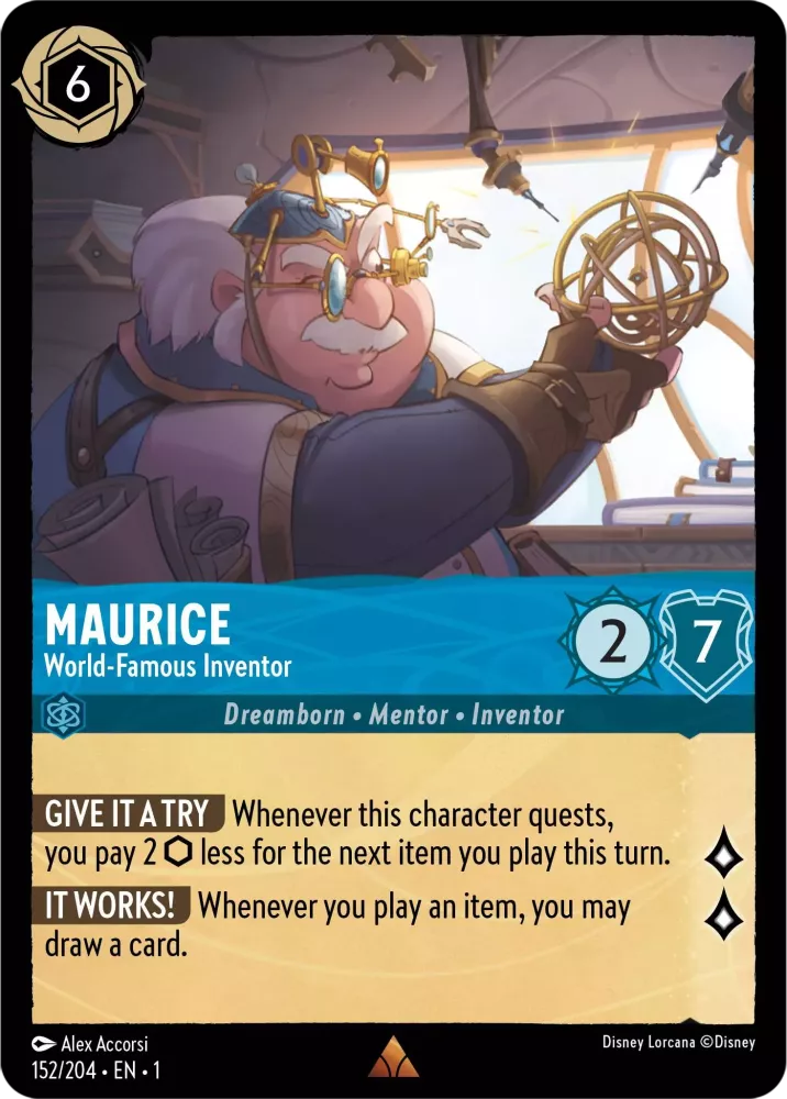 Disney Lorcana - 1TFC - 152 - Maurice - World-Famous Inventor - Singles - The First Chapter