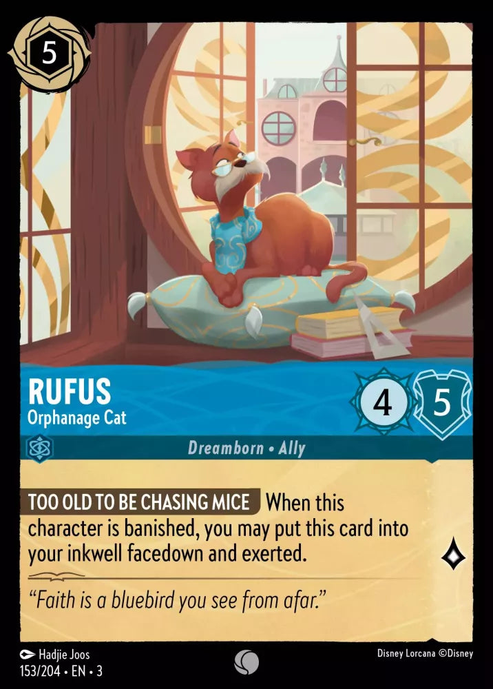 Disney Lorcana - 3INK - 153 - Rufus - Orphanage Cat - Singles - Into the Inklands