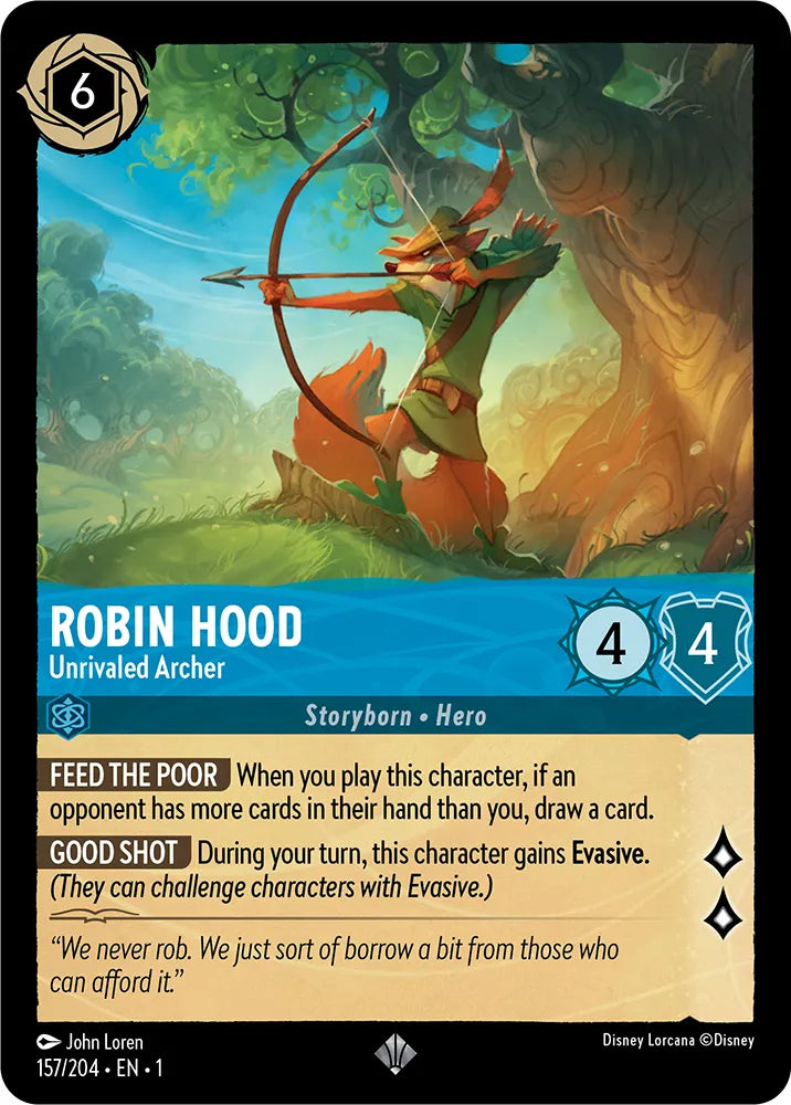 Disney Lorcana - 1TFC - 157 - Robin Hood - Unrivaled Archer - Singles - The First Chapter