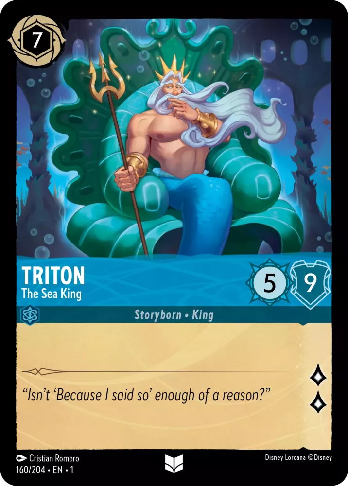 Disney Lorcana - 1TFC - 160 - Triton - The Sea King - Singles - The First Chapter
