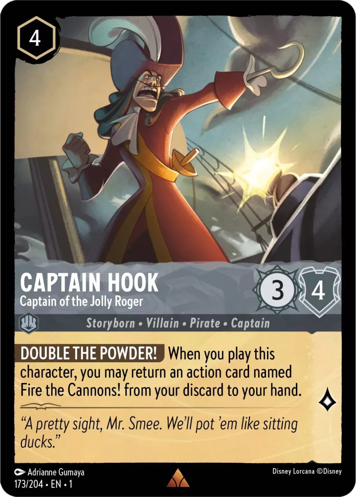 Disney Lorcana - 1TFC - 173 - Captain Hook - Captain of the Jolly Roger - Singles - The First Chapter