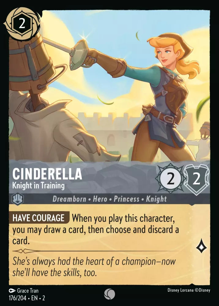 Disney Lorcana - 2ROF - 176 - Cinderella - Knight in Training - Foil - Singles - Rise of the Floodborn