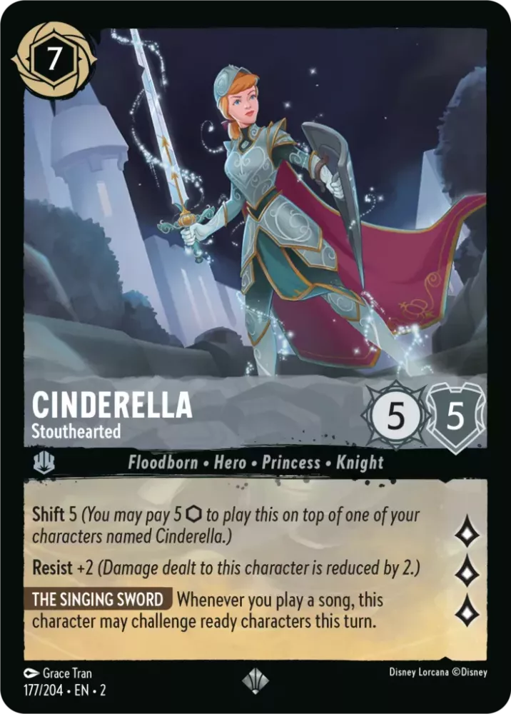 Disney Lorcana - 2ROF - 177 - Cinderella - Stouthearted - Singles - Rise of the Floodborn