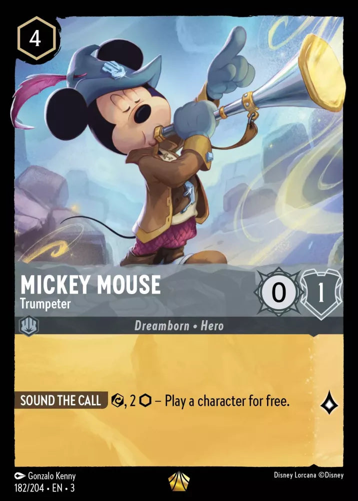 Disney Lorcana - 3INK - 182 - Mickey Mouse - Trumpeter - Singles - Into the Inklands