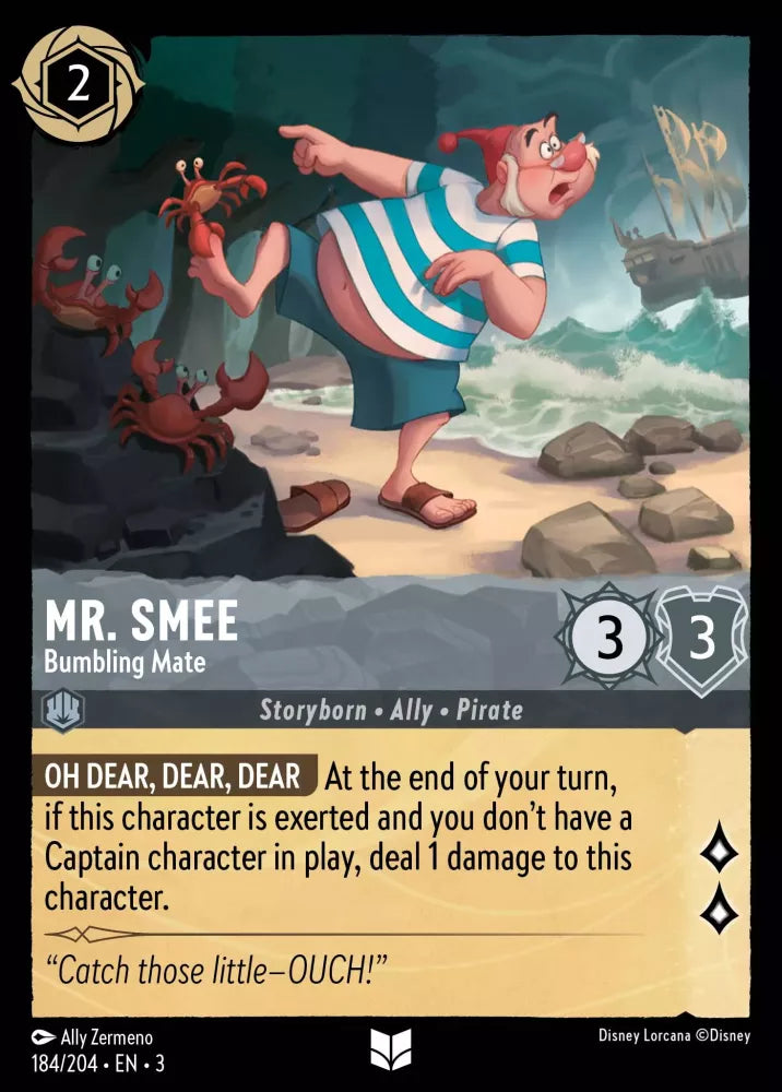 Disney Lorcana - 3INK - 184 - Mr. Smee - Bumbling Mate - Foil - Singles - Into the Inklands