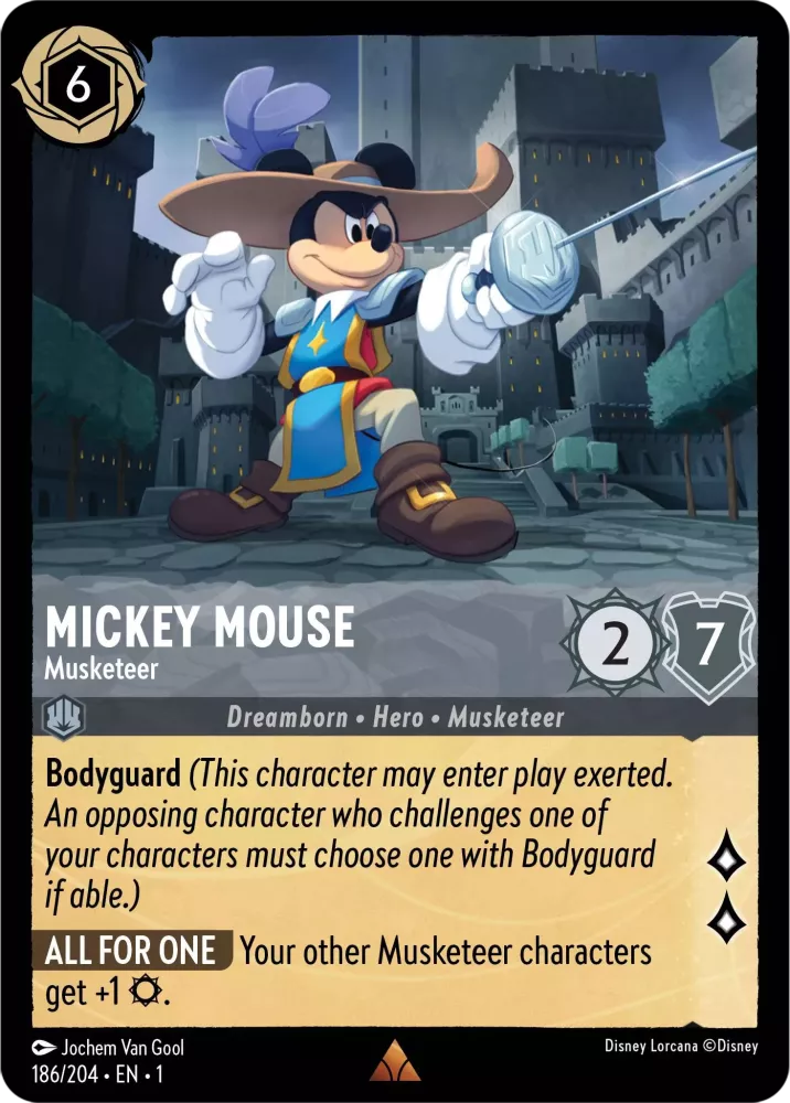 Disney Lorcana - 1TFC - 186 - Mickey Mouse - Musketeer - Singles - The First Chapter