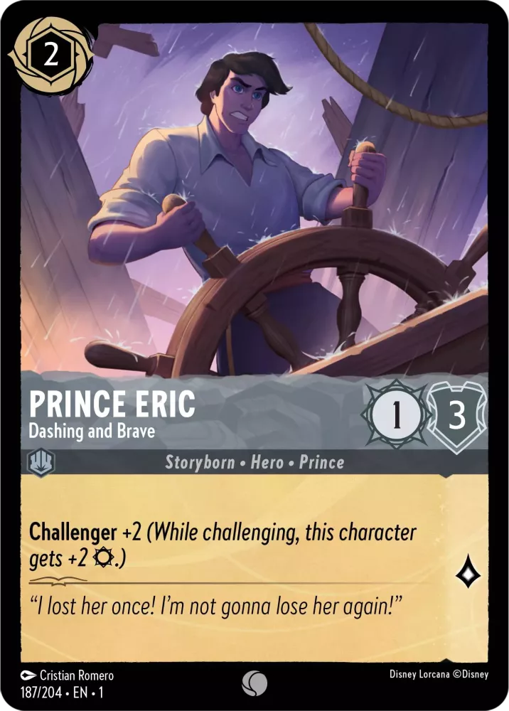 Disney Lorcana - 1TFC - 187 - Prince Eric - Dashing and Brave - Foil - Singles - The First Chapter