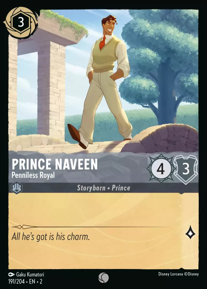 Disney Lorcana - 2ROF - 191 - Prince Naveen - Penniless Royal - Singles - Rise of the Floodborn