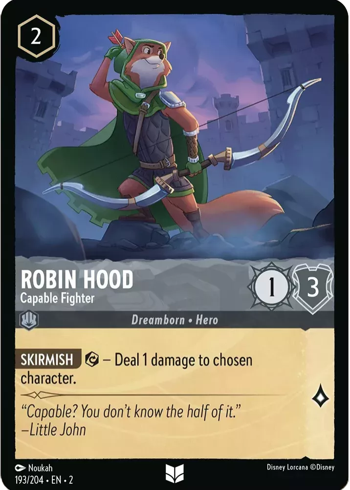 Disney Lorcana - 2ROF - 193 - Robin Hood - Capable Fighter - Singles - Rise of the Floodborn