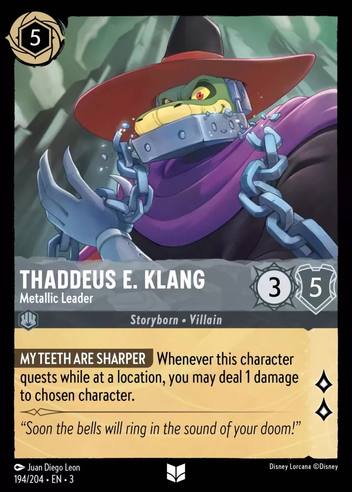 Disney Lorcana - 3INK - 194 - Thaddeus E. Klang - Metallic Leader - Singles - Into the Inklands