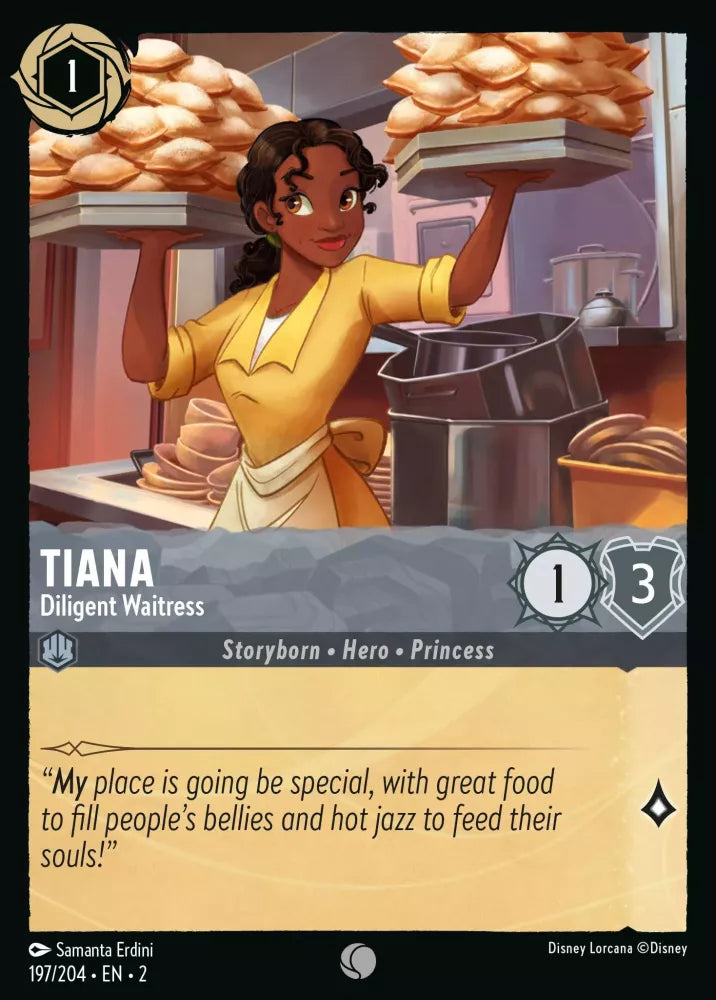 Disney Lorcana - 2ROF - 197 - Tiana - Diligent Waitress - Singles - Rise of the Floodborn