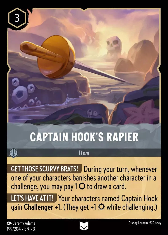 Disney Lorcana - 3INK - 199 - Captain Hook's Rapier - Foil - Singles - Into the Inklands