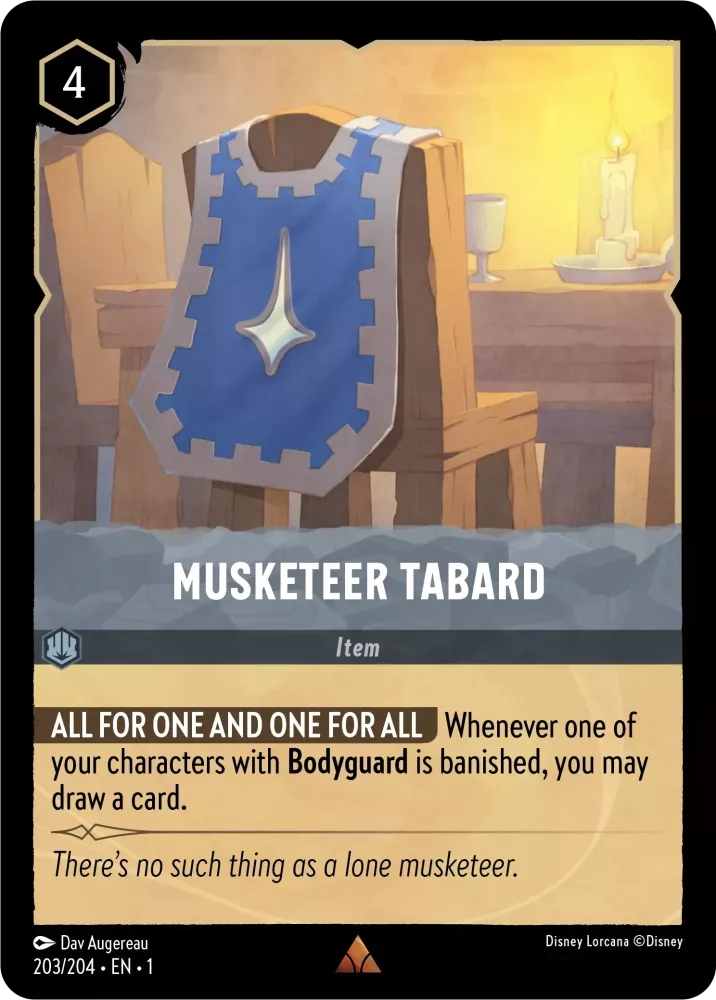 Disney Lorcana - 1TFC - 203 - Musketeer Tabard - Foil - Singles - The First Chapter