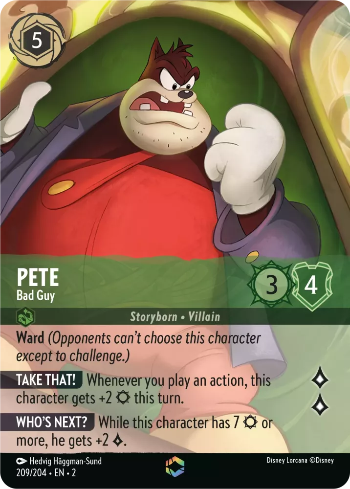 Disney Lorcana - 2ROF - 209 - Pete - Bad Guy - Singles - Rise of the Floodborn