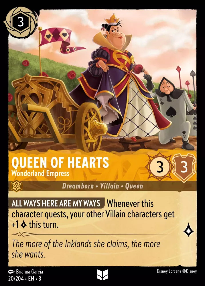 Disney Lorcana - 3INK - 020 - Queen of Hearts - Wonderland Empress - Singles - Into the Inklands