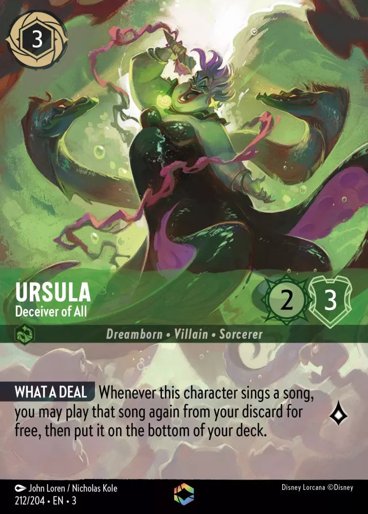 Disney Lorcana - 3INK - 212 - Ursula - Deceiver of All - Singles - Into the Inklands