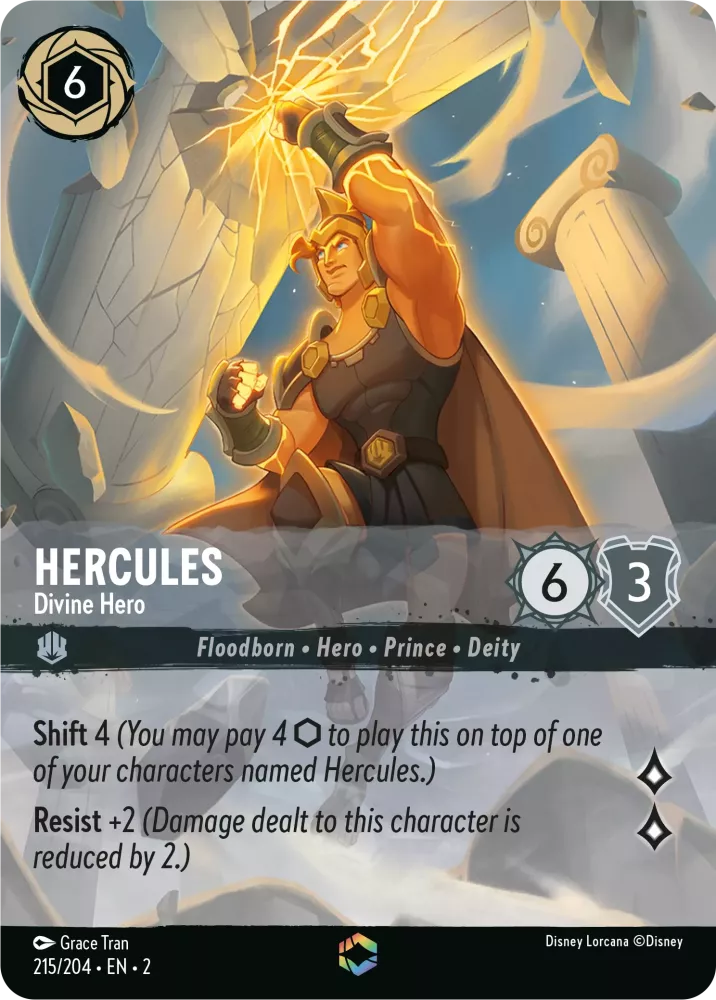 Disney Lorcana - 2ROF - 215 - Hercules - Divine Hero - Singles - Rise of the Floodborn