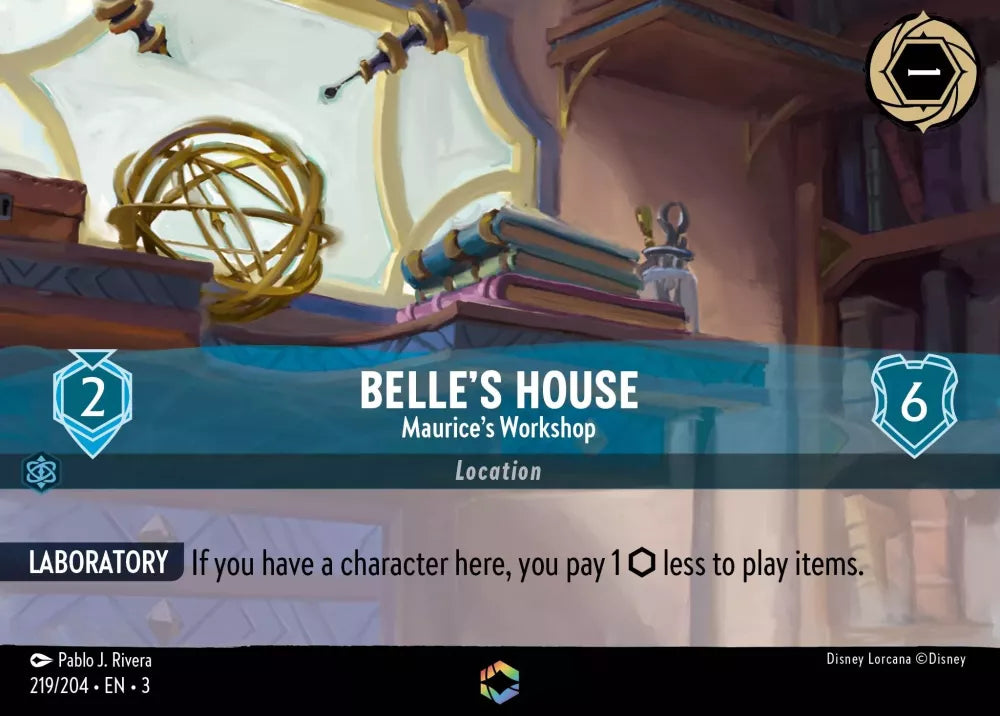 Disney Lorcana - 3INK - 219 - Belle's House - Maurice's Workshop - Singles - Into the Inklands
