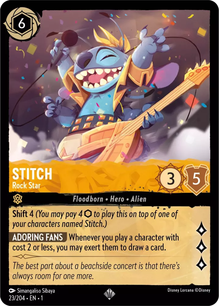 Disney Lorcana - 1TFC - 023 - Stitch - Rock Star - Singles - The First Chapter