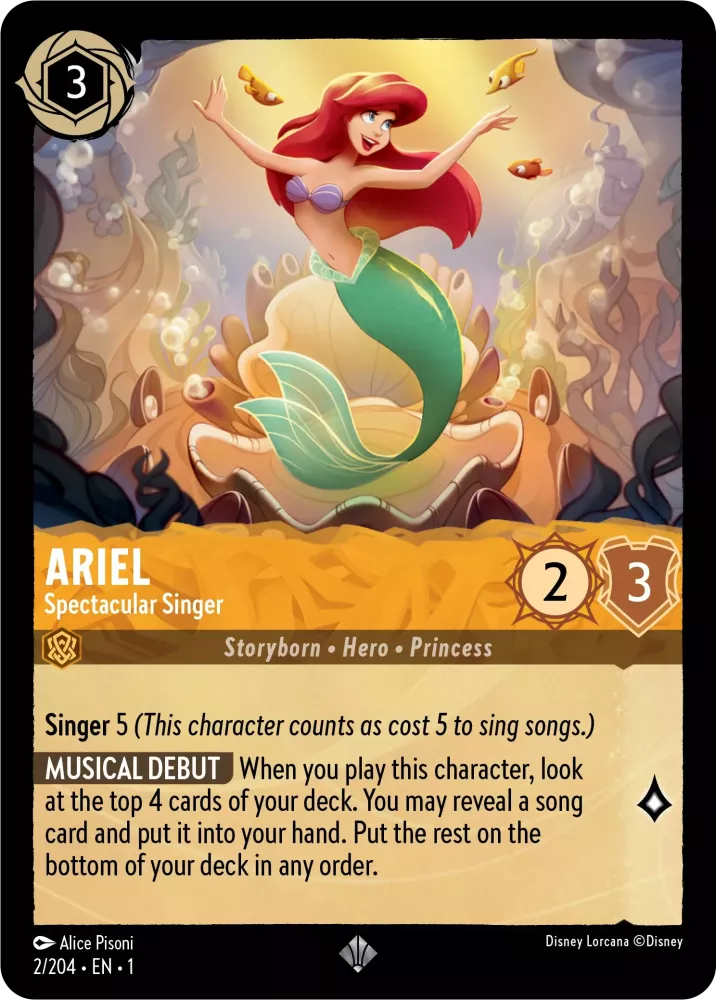 Disney Lorcana - 1TFC - 002 - Ariel - Spectacular Singer - Singles - The First Chapter