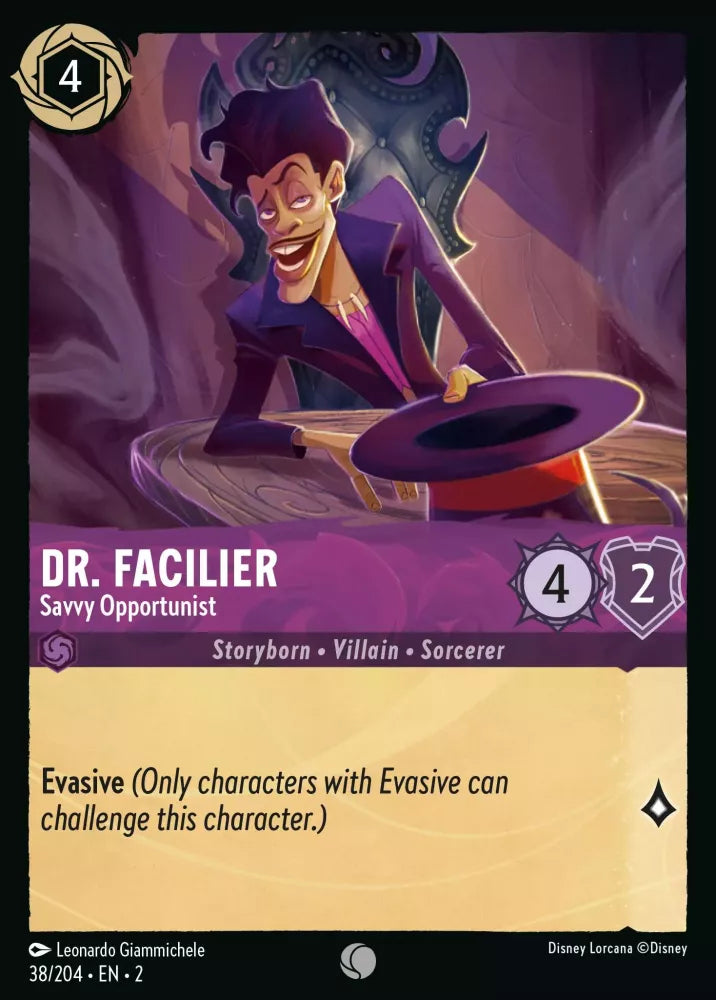 Disney Lorcana - 2ROF - 038 - Dr. Facilier - Savvy Opportunist - Foil - Singles - Rise of the Floodborn