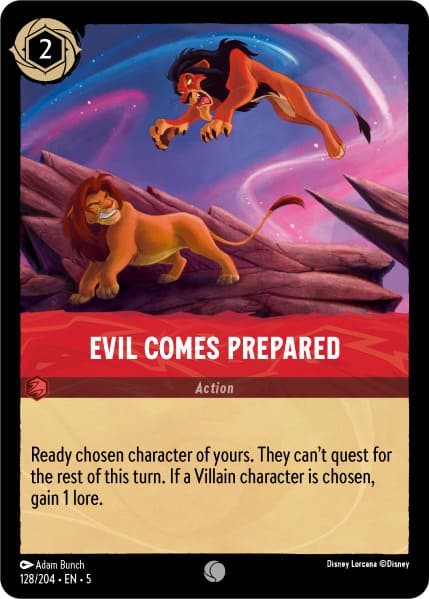 Disney Lorcana - 5SSK - 128 - Evil Comes Prepared - Singles - Shimmering Skies