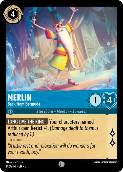 Disney Lorcana - 5SSK - 142 - Merlin - Back from Bermuda - Foil - Singles - Shimmering Skies