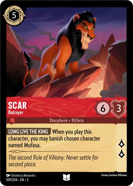 Disney Lorcana - 5SSK - 109 - Scar - Betrayer - Foil - Singles - Shimmering Skies