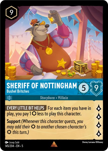 Disney Lorcana - 5SSK - 145 - Sheriff of Nottingham - Bushel Britches - Foil - Singles - Shimmering Skies