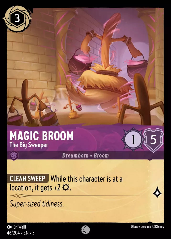 Disney Lorcana - 3INK - 046 - Magic Broom - The Big Sweeper - Singles - Into the Inklands