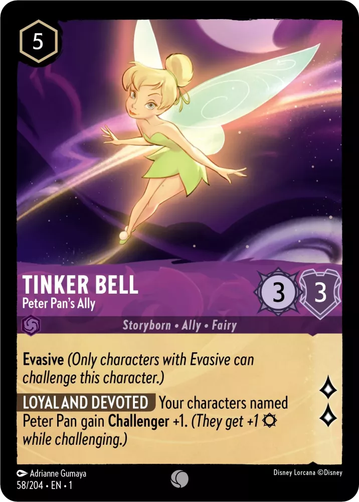 Disney Lorcana - 1TFC - 058 - Tinker Bell - Peter Pan's Ally - Singles - The First Chapter