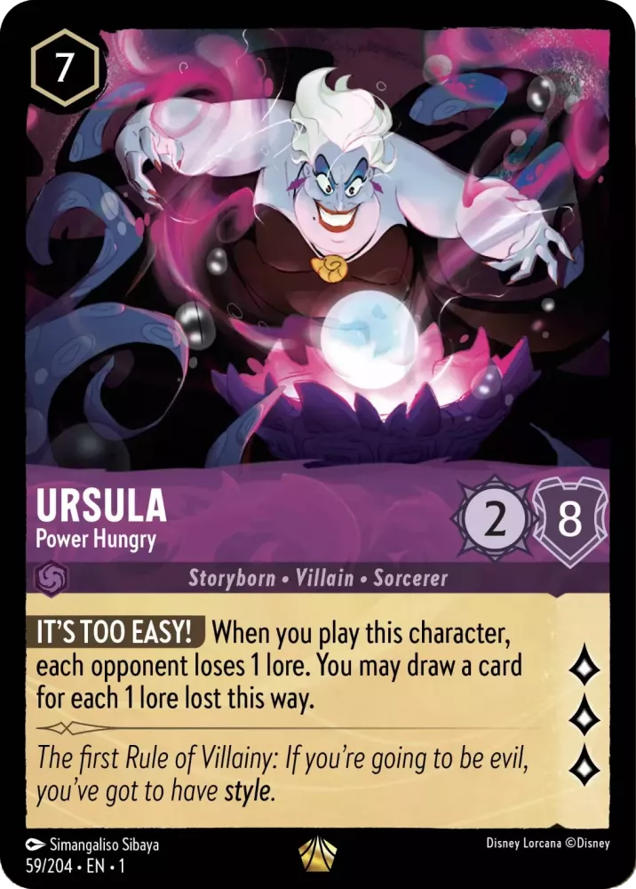 Disney Lorcana - 1TFC - 059 - Ursula - Power Hungry - Singles - The First Chapter