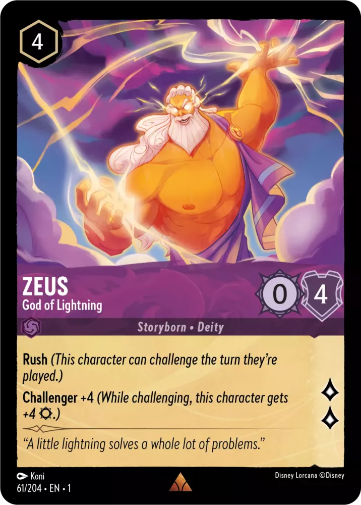 Disney Lorcana - 1TFC - 061 - Zeus - God of Lightning - Singles - The First Chapter