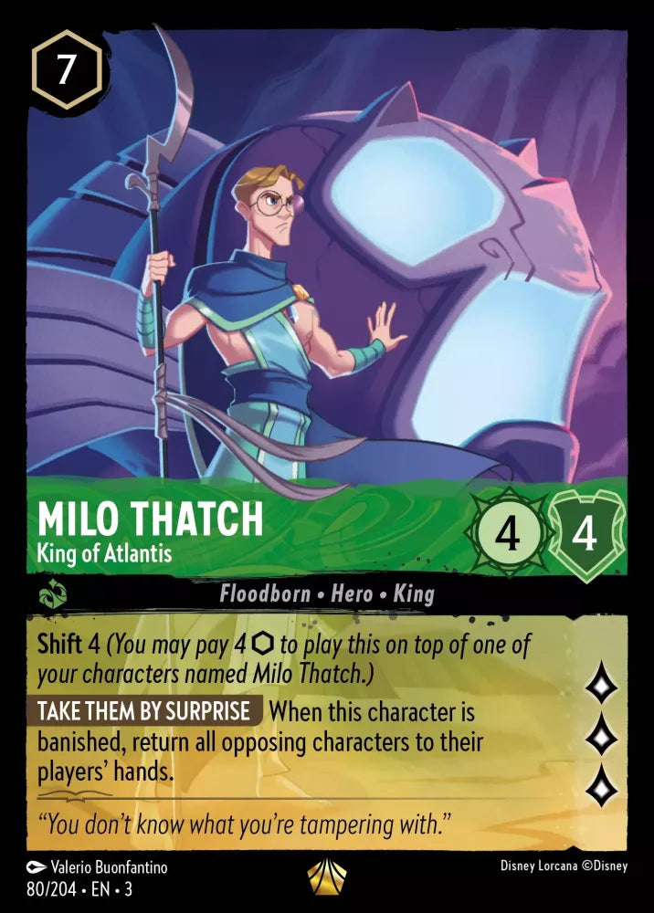 Disney Lorcana - 3INK - 080 - Milo Thatch - King of Atlantis - Singles - Into the Inklands