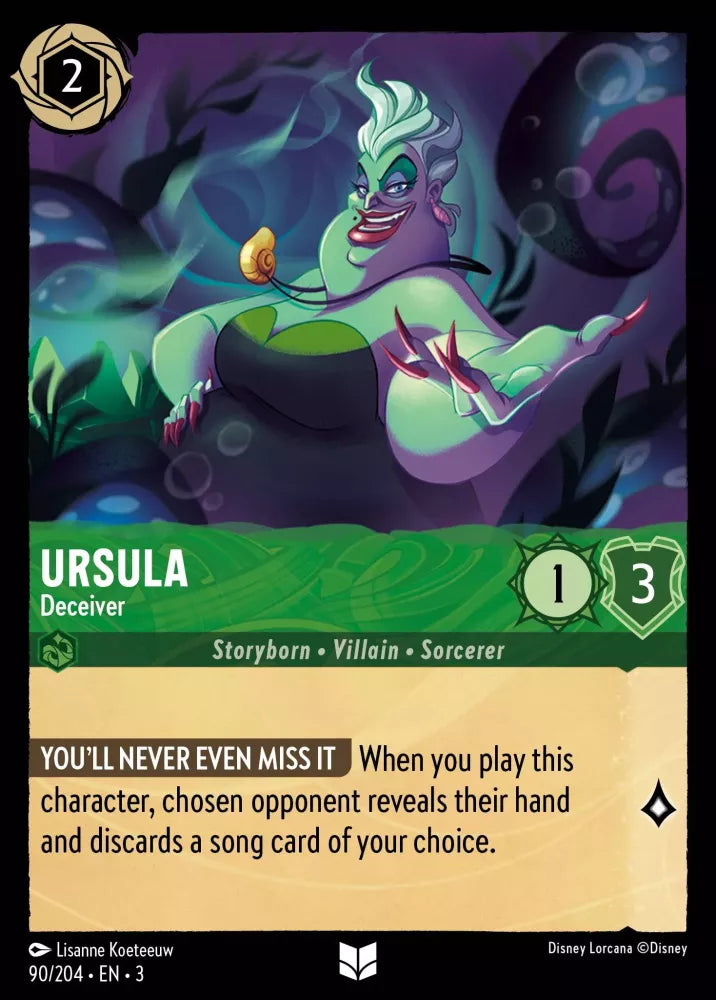 Disney Lorcana - 3INK - 090 - Ursula - Deceiver - Foil - Singles - Into the Inklands