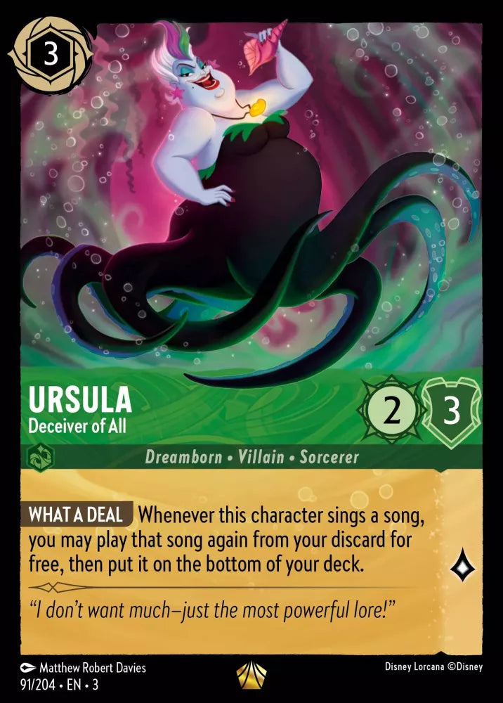 Disney Lorcana - 3INK - 091 - Ursula - Deceiver of All - Singles - Into the Inklands