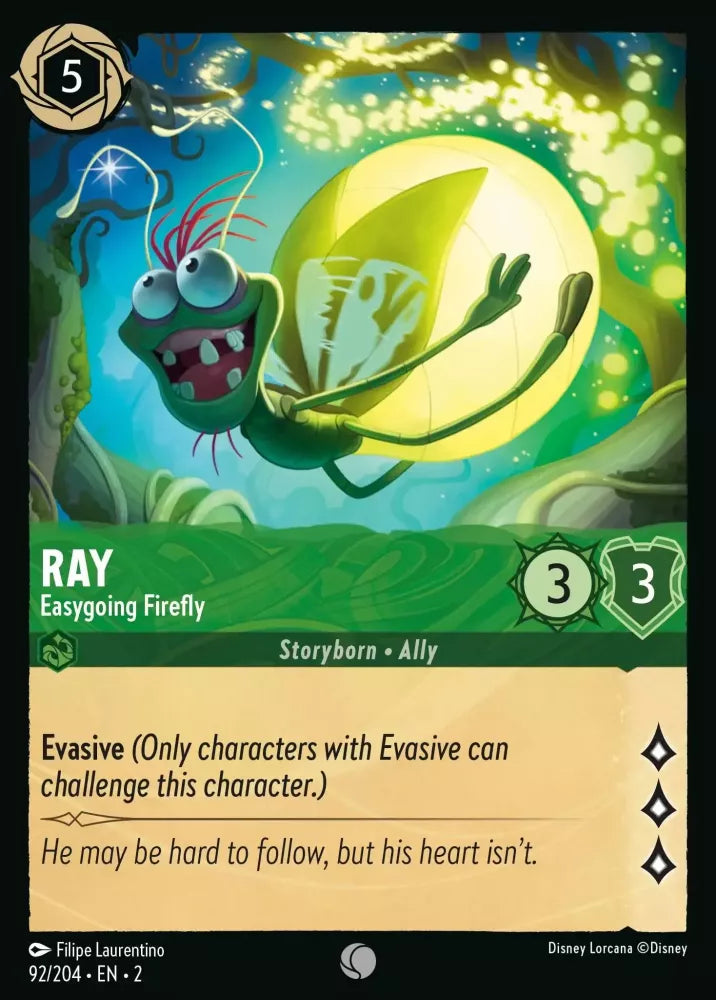 Disney Lorcana - 2ROF - 092 - Ray - Easygoing Firefly - Singles - Rise of the Floodborn