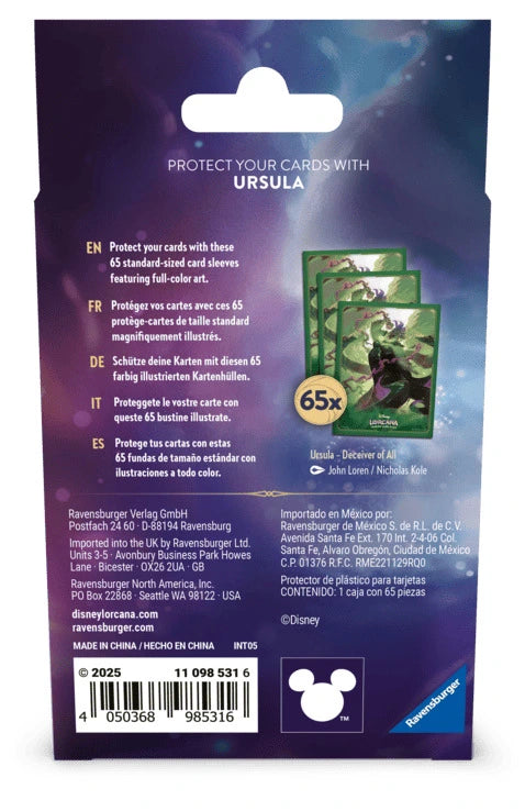 Disney Lorcana Archazia's Island Card Sleeves Ursula