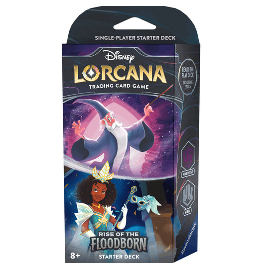 Disney Lorcana - Disney Lorcana - Rise of the Floodborn Starter Deck - Amethyst & Steel - Starter Deck - Rise of the Floodborn