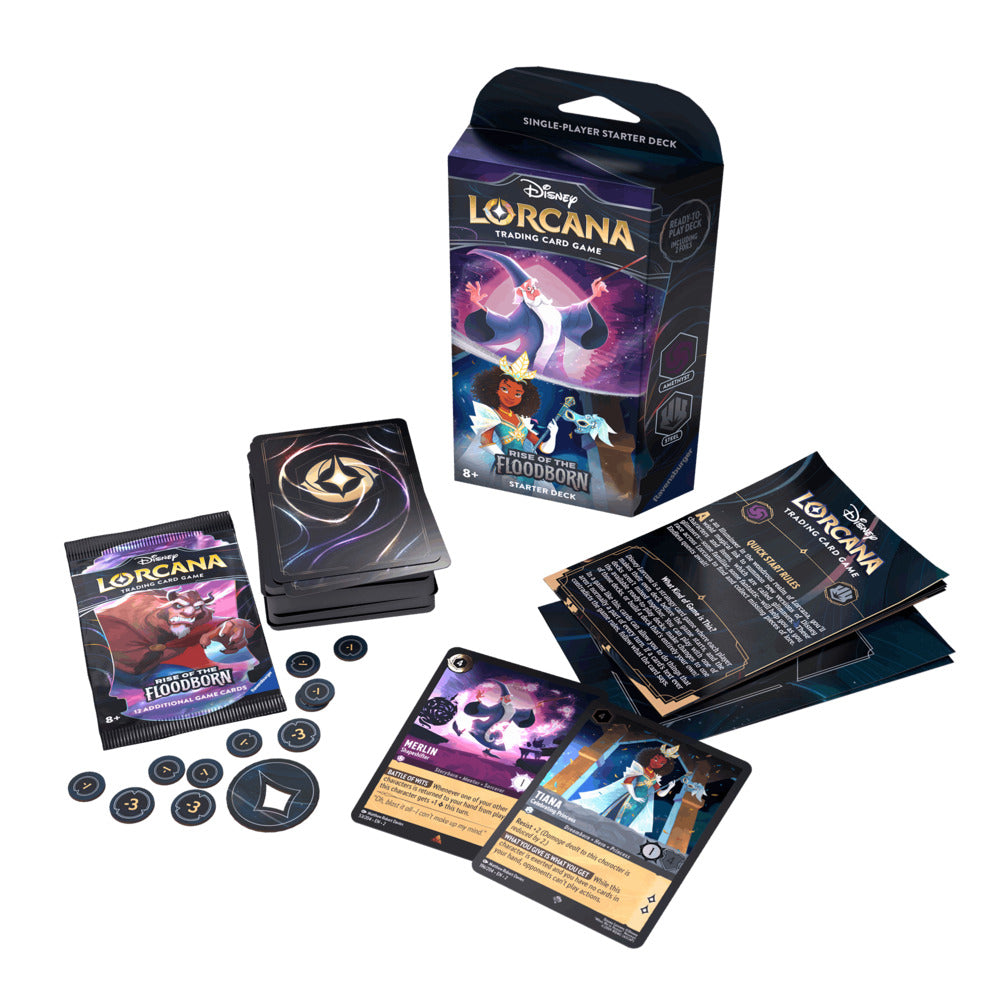 Disney Lorcana - Disney Lorcana - Rise of the Floodborn Starter Deck - Amethyst & Steel - Starter Deck - Rise of the Floodborn